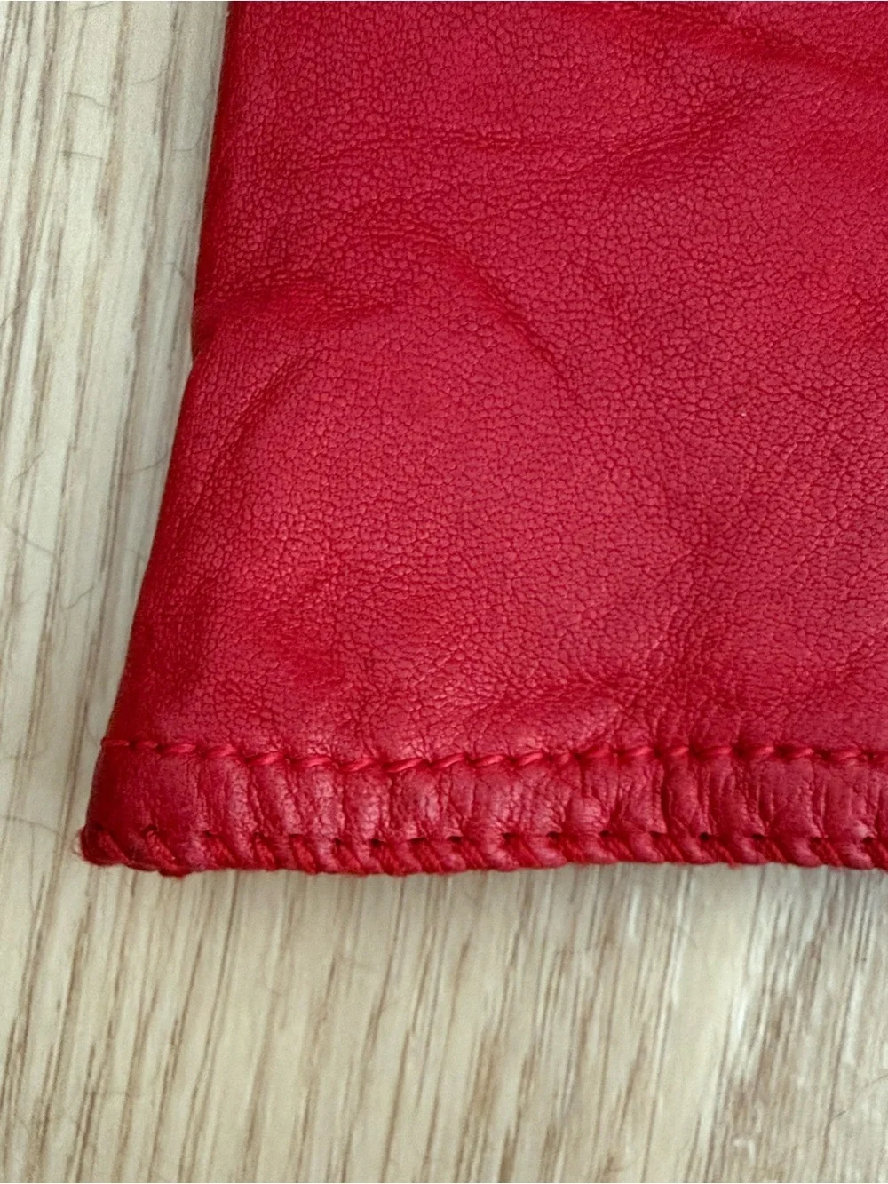 Red Leather Gloves Vintage 1980s Grandoe Women’s L Winter Minimalist Statement